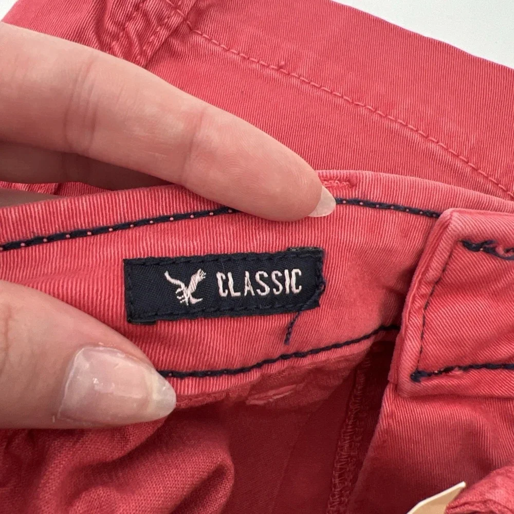 American Eagle Classic Shorts Size 33 Nantucket Red Frat Preppy Active Flex